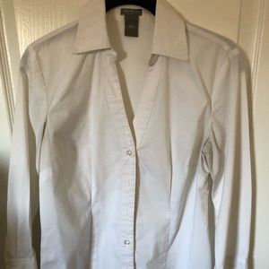 White Ann Taylor Button Down Dress Shirt